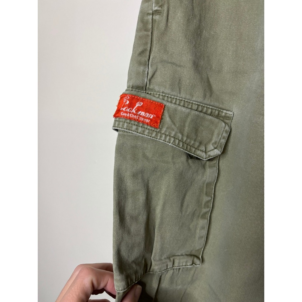 Cookman Chef Pants Mens Olive Green Elastic Waist Cargo Utility Trousers Medium - Picture 4 of 10